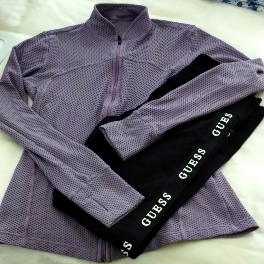 2pc for price of 1 track and field M zip up jacket Guess bottoms